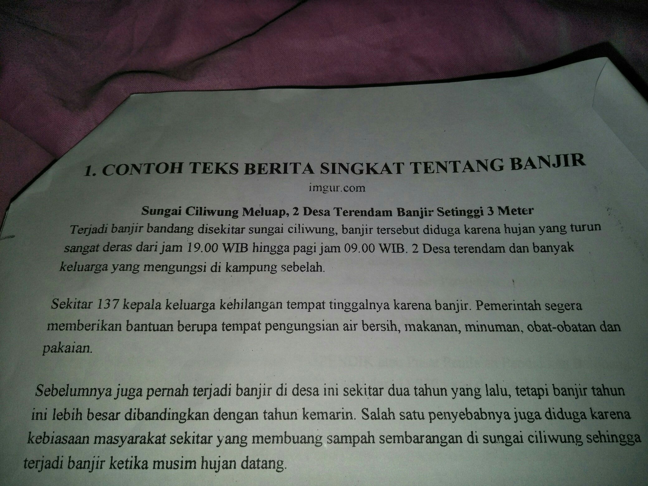 Detail Contoh Berita Banjir Nomer 24