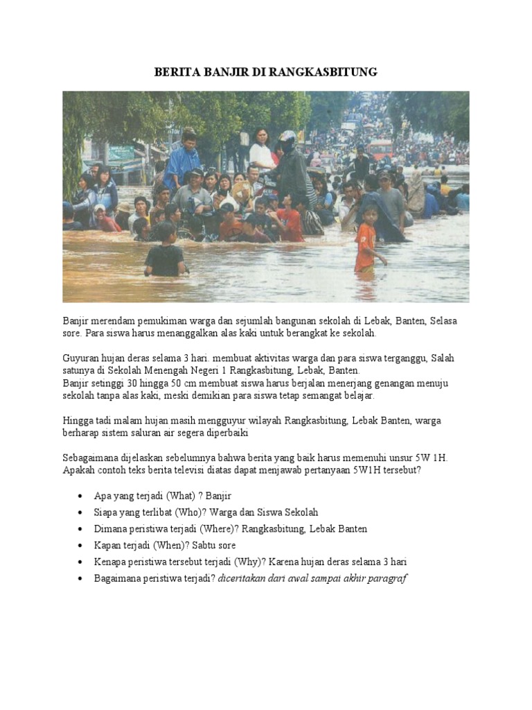 Detail Contoh Berita Banjir Singkat Nomer 14