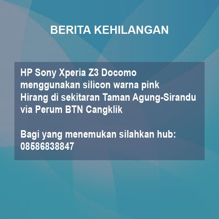 Detail Contoh Berita Kehilangan Nomer 35