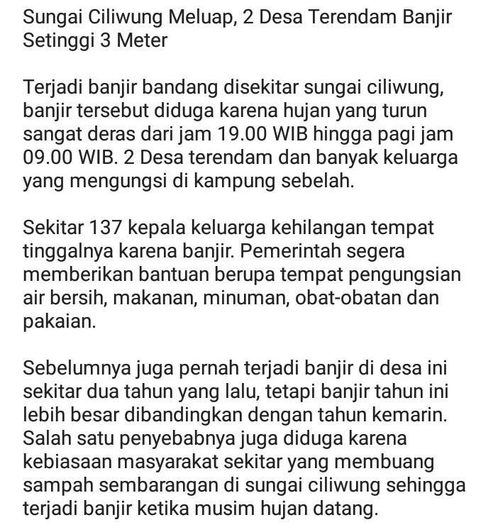 Detail Contoh Berita Tentang Banjir Nomer 2