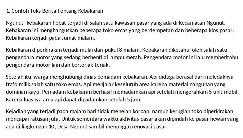 Detail Contoh Berita Tentang Kebakaran Nomer 16