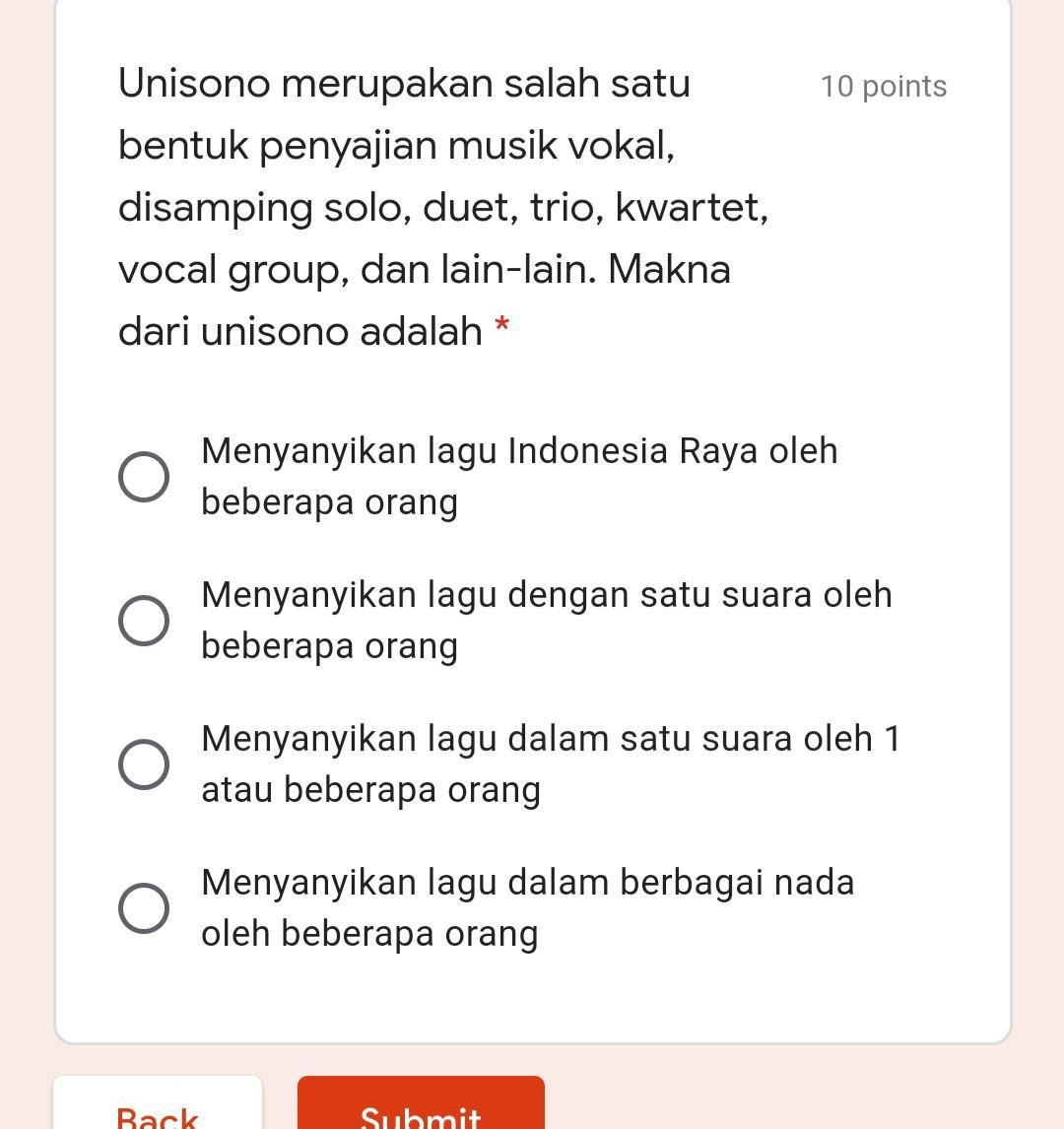 Detail Contoh Bernyanyi Unisono Nomer 42