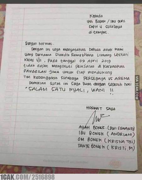 Detail Contoh Bikin Surat Izin Tidak Masuk Sekolah Nomer 31