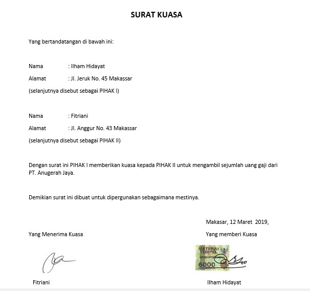 Download Contoh Bikin Surat Kuasa Nomer 27