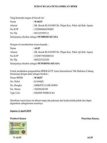 Detail Contoh Bikin Surat Kuasa Nomer 10