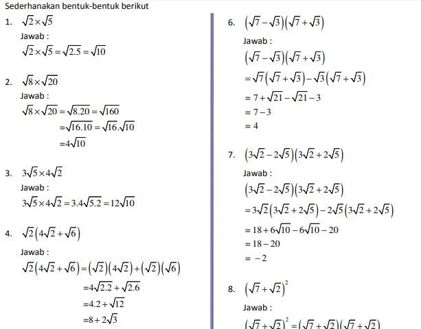 Detail Contoh Bilangan Akar Nomer 13