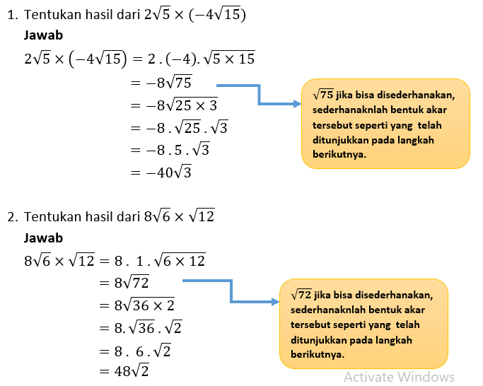 Detail Contoh Bilangan Akar Nomer 41