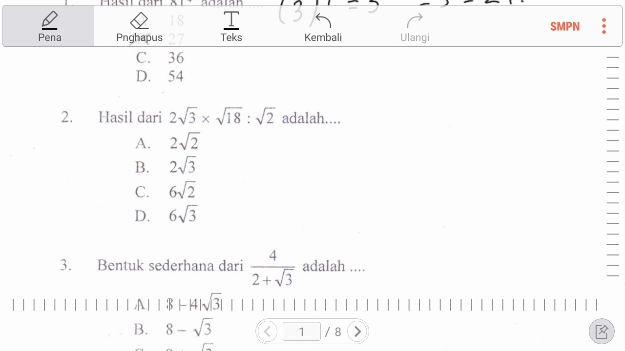 Detail Contoh Bilangan Akar Nomer 48