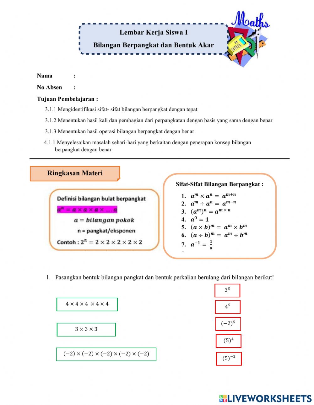 Detail Contoh Bilangan Berpangkat Nomer 30