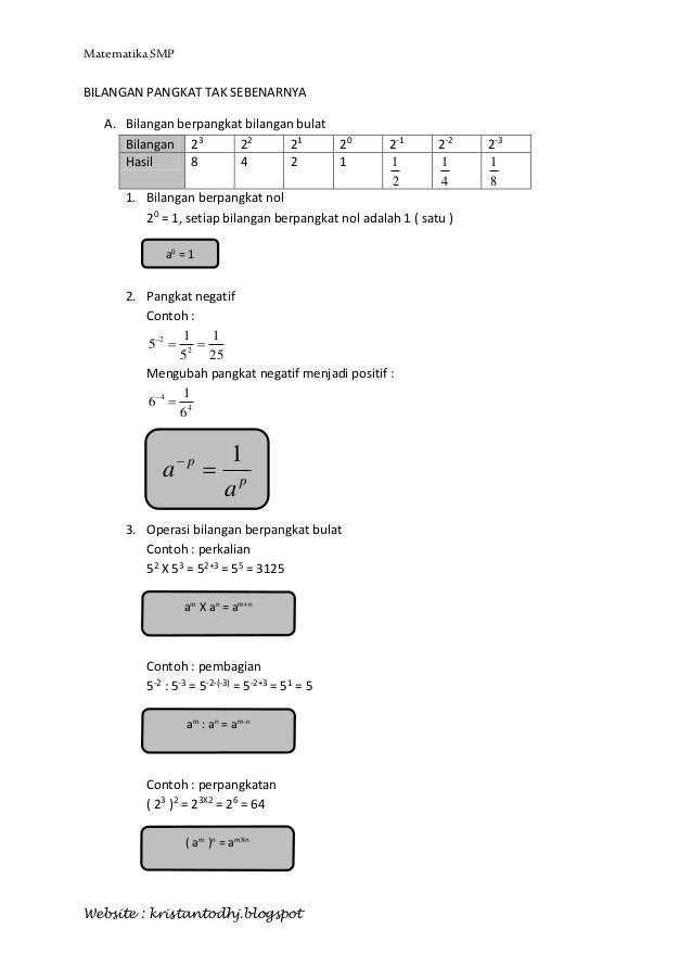 Detail Contoh Bilangan Berpangkat Nomer 53
