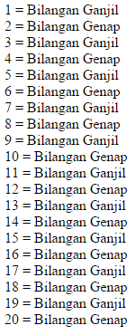 Detail Contoh Bilangan Ganjil Nomer 17