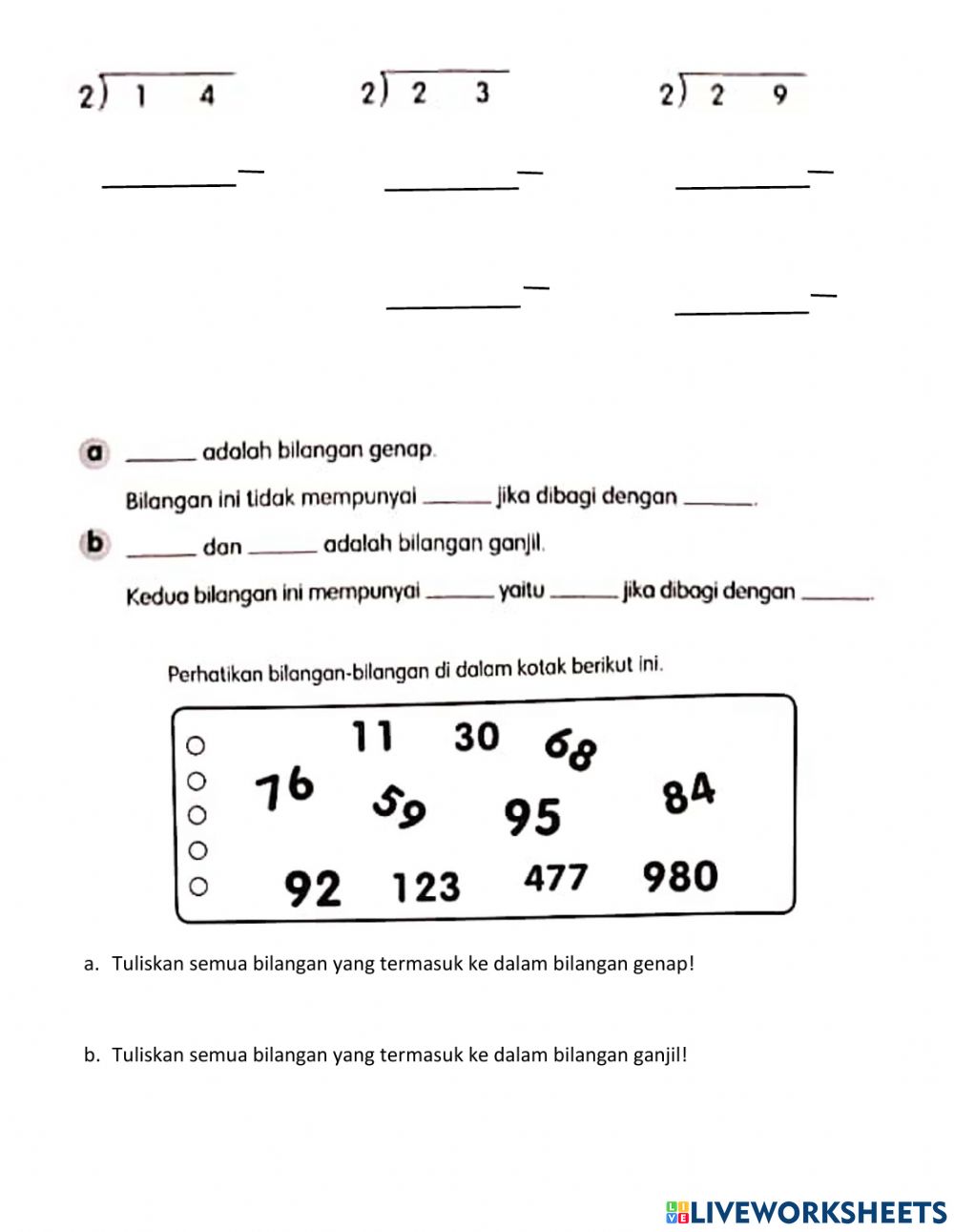 Detail Contoh Bilangan Genap Nomer 29