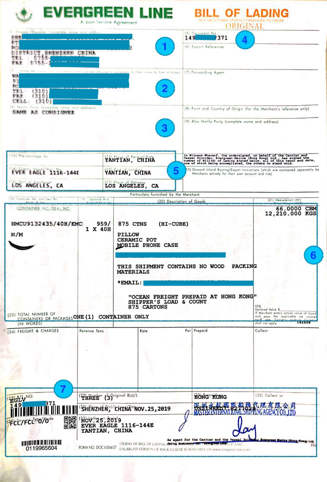 Contoh Bill Of Lading 56 Koleksi Gambar