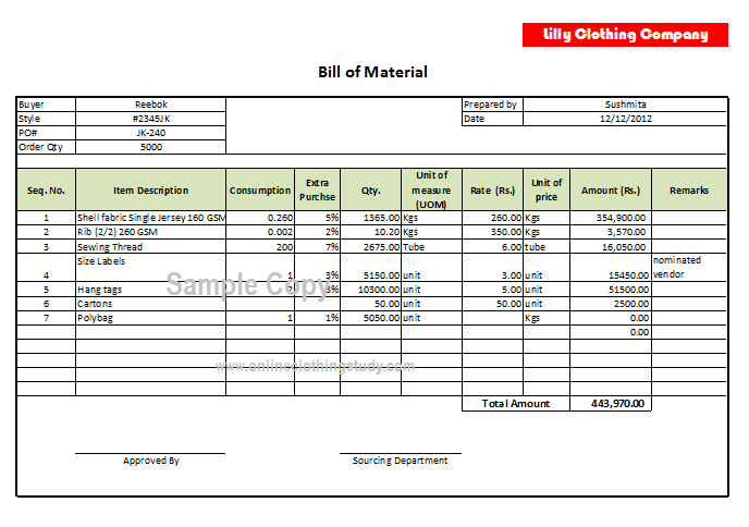 Detail Contoh Bill Of Material Nomer 14