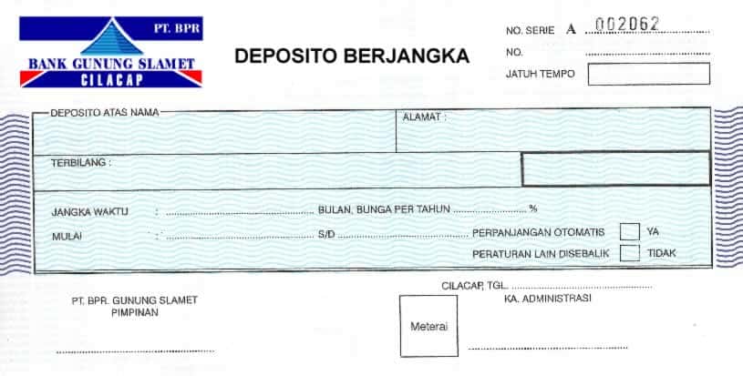 Detail Contoh Bilyet Deposito Nomer 13