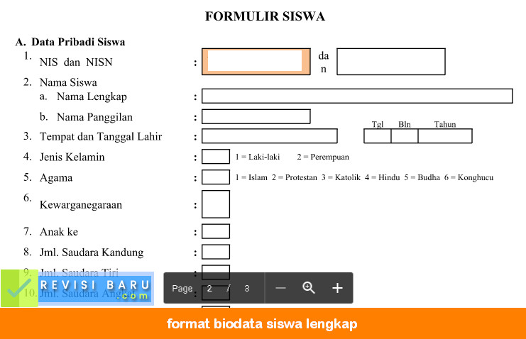 Detail Contoh Biodata Siswa Nomer 36