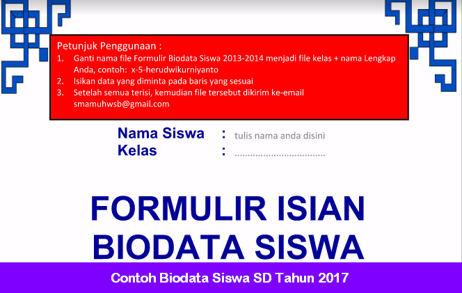 Detail Contoh Biodata Siswa Nomer 42