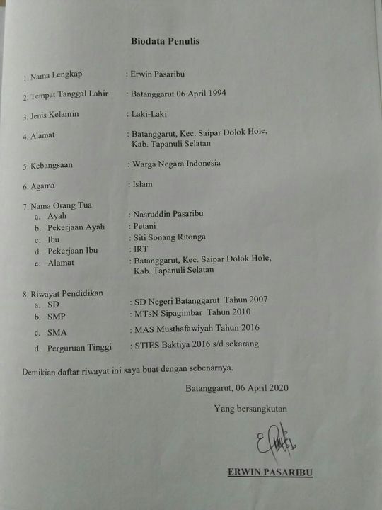 Detail Contoh Biografi Mahasiswa Nomer 41