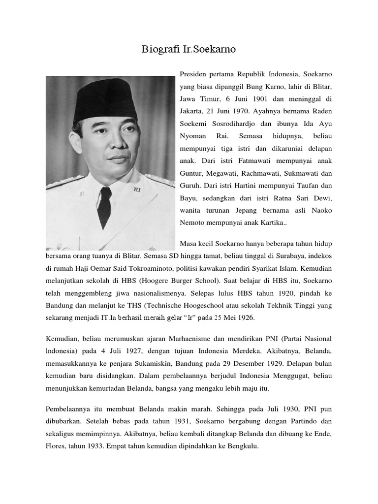 Detail Contoh Biografi Soekarno Nomer 13