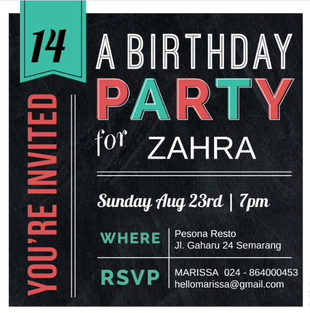 Detail Contoh Birthday Invitation Nomer 45
