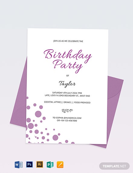 Detail Contoh Birthday Invitation Nomer 8