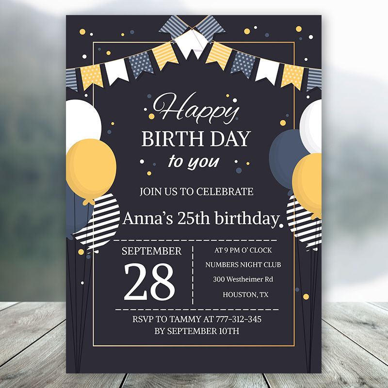 Detail Contoh Birthday Invitation Card Nomer 13