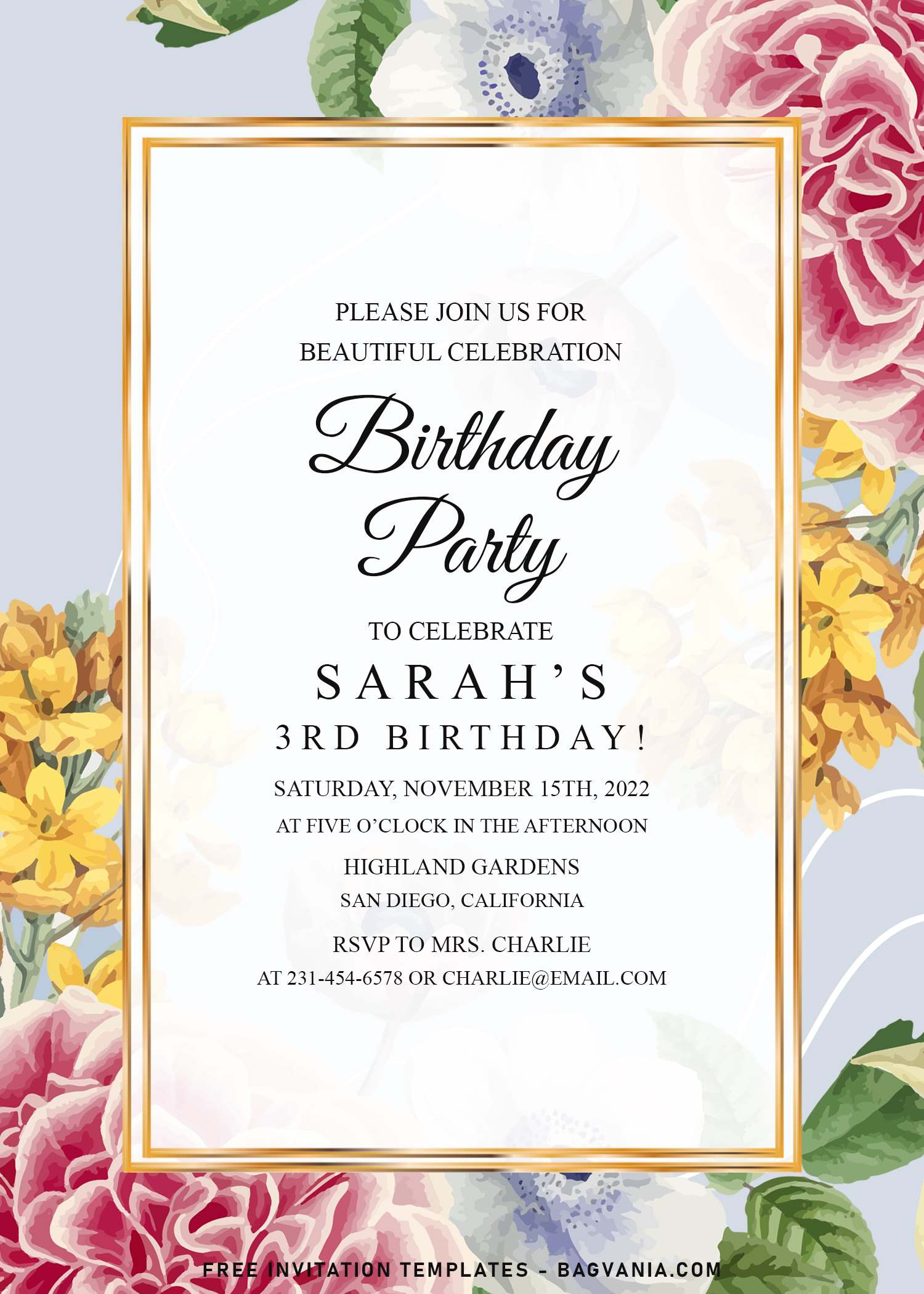 Detail Contoh Birthday Invitation Card Nomer 27