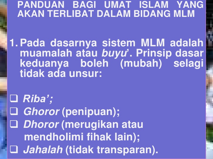 Detail Contoh Bisnis Mlm Yang Haram Nomer 13