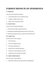 Detail Contoh Bisnis Plan Sederhana Nomer 19
