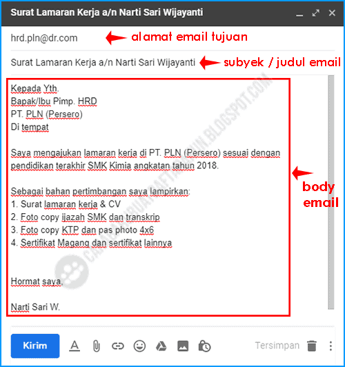 Detail Contoh Body Email Nomer 3