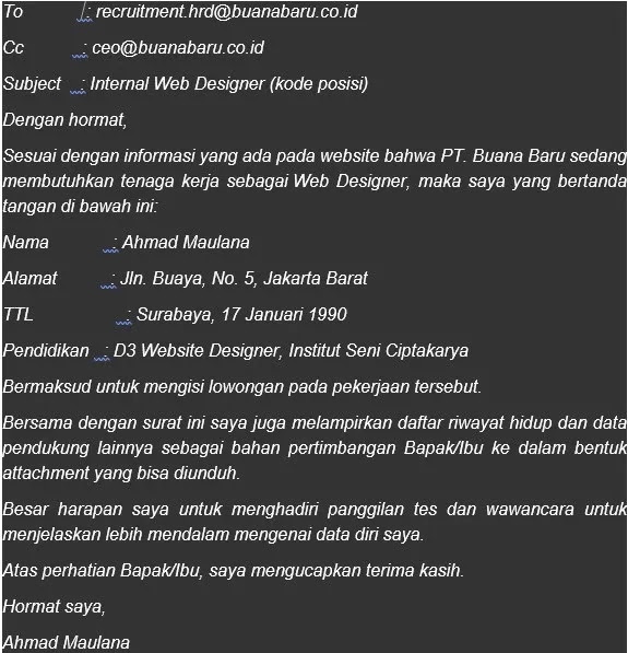 Detail Contoh Body Email Nomer 45