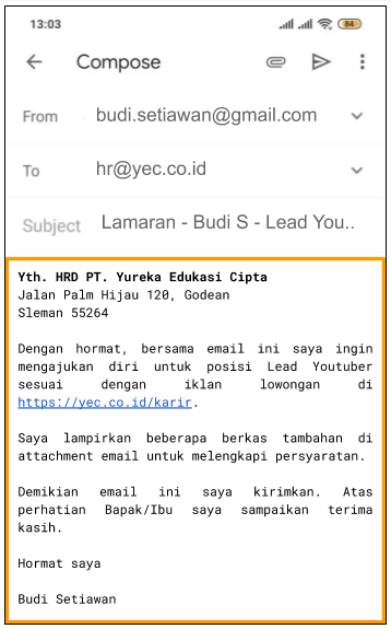 Detail Contoh Body Email Lamaran Kerja Nomer 57