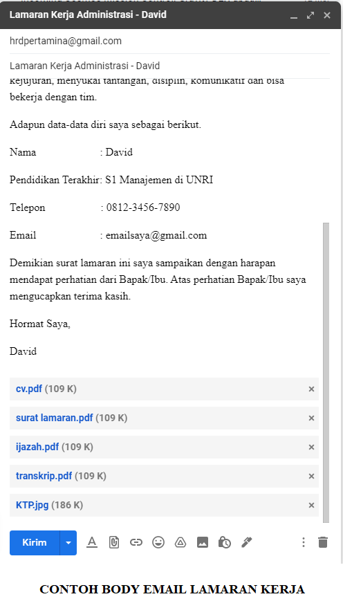 Detail Contoh Body Email Lamaran Kerja Nomer 10