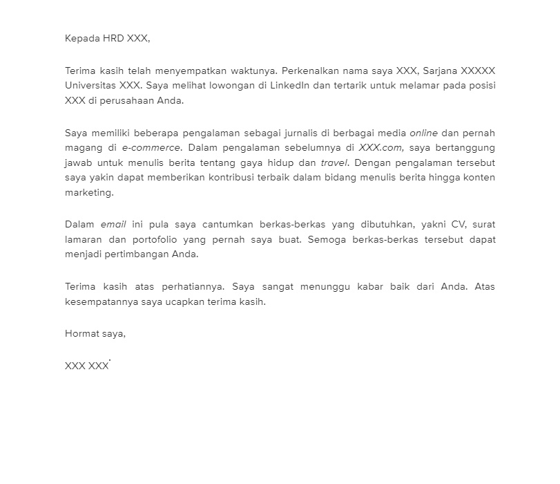 Detail Contoh Body Text Email Lamaran Kerja Nomer 25