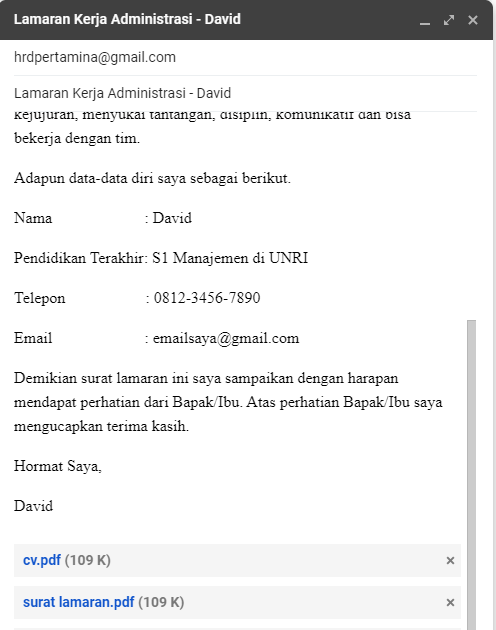 Detail Contoh Body Text Email Lamaran Kerja Nomer 32