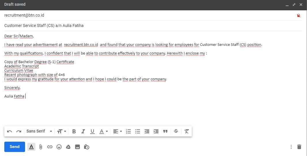 Detail Contoh Body Text Email Lamaran Kerja Nomer 33