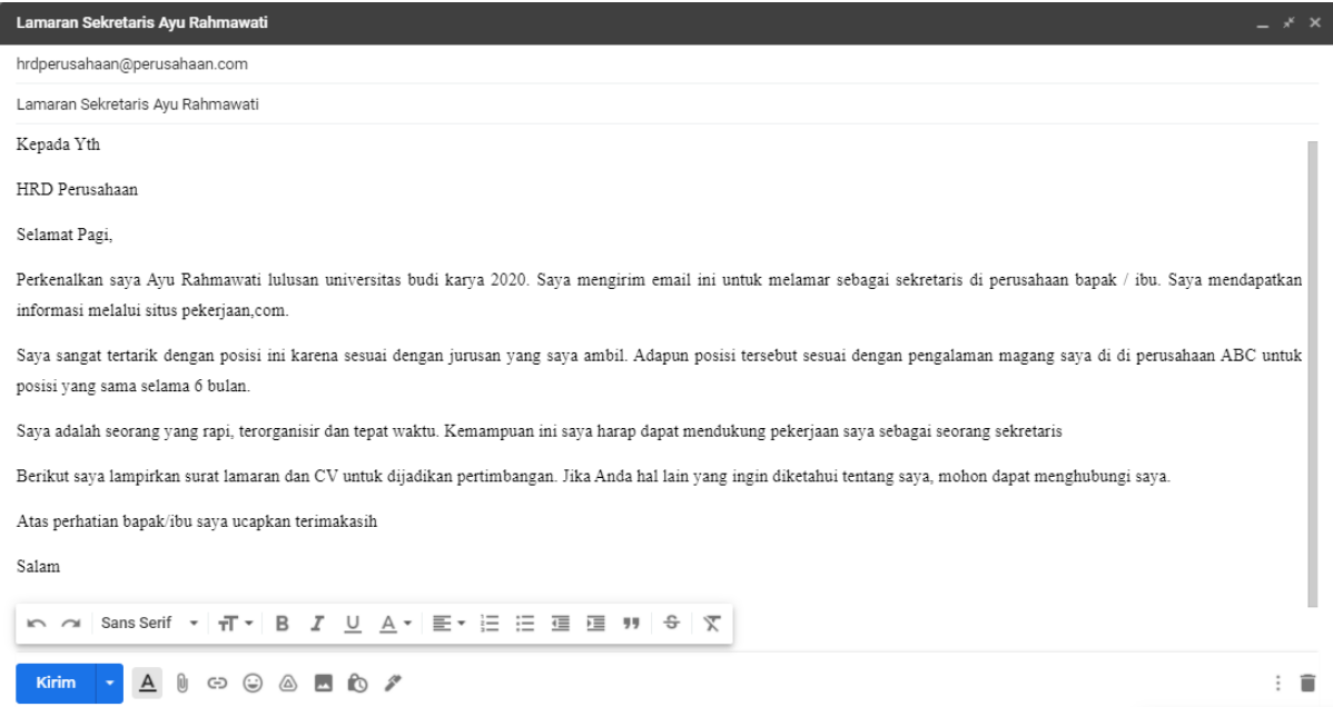 Detail Contoh Body Text Email Lamaran Kerja Nomer 41