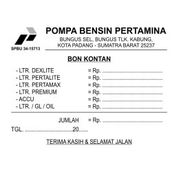 Detail Contoh Bon Bensin Manual Nomer 33