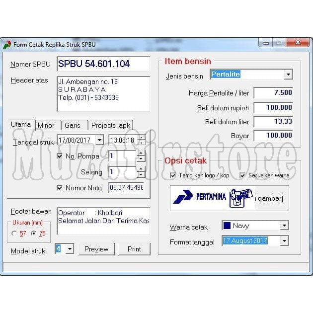 Detail Contoh Bon Bensin Manual Nomer 34