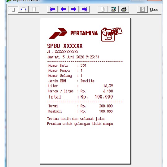 Detail Contoh Bon Bensin Manual Nomer 5