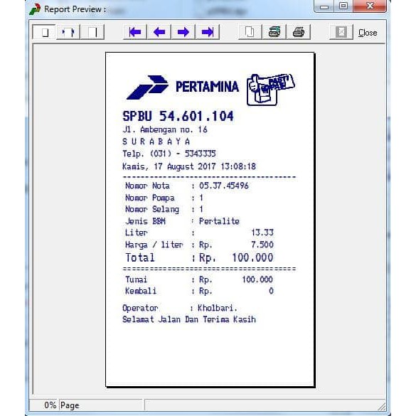 Detail Contoh Bon Bensin Manual Nomer 6