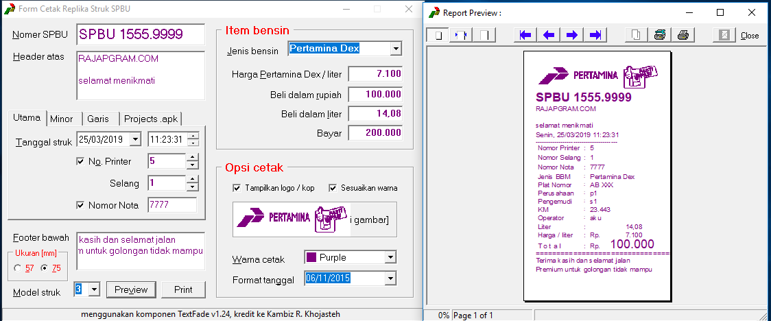 Detail Contoh Bon Bensin Manual Nomer 52