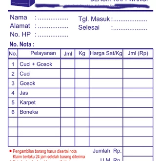 Detail Contoh Bon Laundry Nomer 18