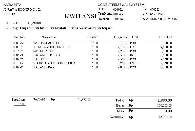 Detail Contoh Bon Pembelian Nomer 42