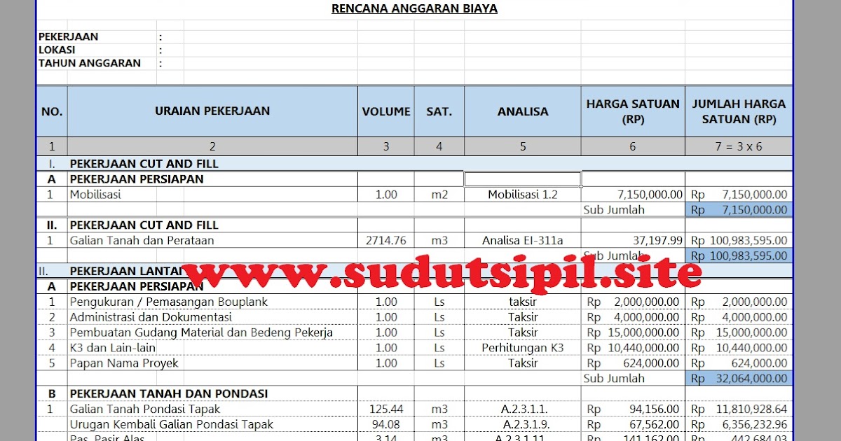 Detail Contoh Boq Proyek Nomer 32