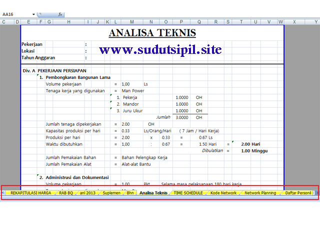 Detail Contoh Boq Proyek Nomer 36