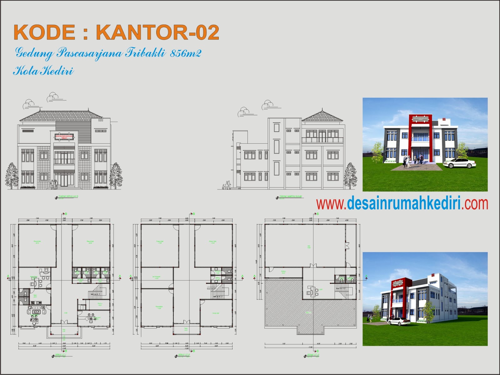 Detail Gambar Design Bangunan Gedung Kantor Satu Lantai Nomer 34