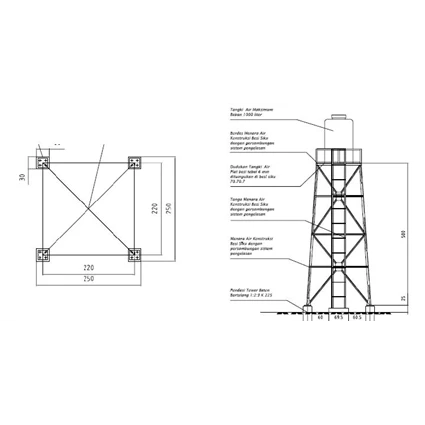 Detail Gambar Detail Konstruksi Tandon Air Dari Besi Siku Nomer 4