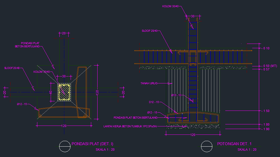 Detail Gambar Detail Plat Lantai Dwg Nomer 31