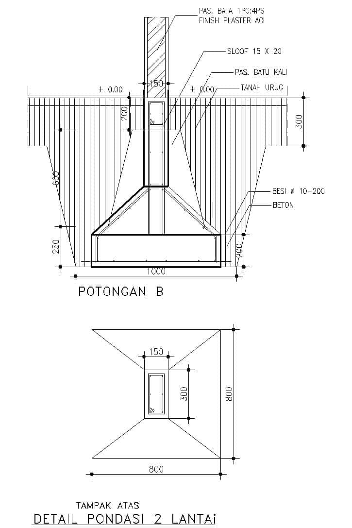 Detail Gambar Detail Pondasi Cakar Ayam Nomer 21